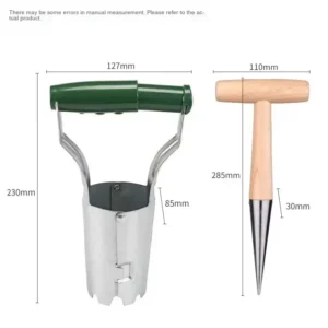 Stainless Steel Seedling Transplanter Tool with Wooden Handle 1